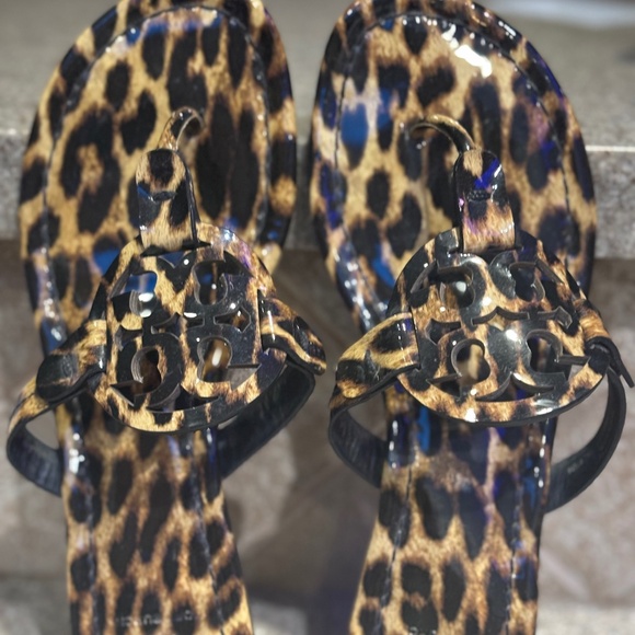 New Leopard Print Tory Burch Miller Sandals - Picture 1 of 6